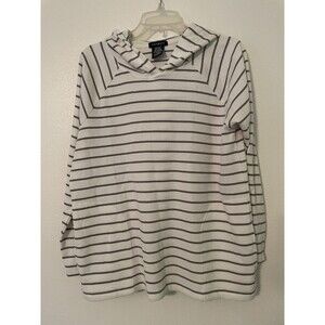 Max & Mia Stripe Waffle Knit Lounge Hoodie Womens Medium Sage Pullover